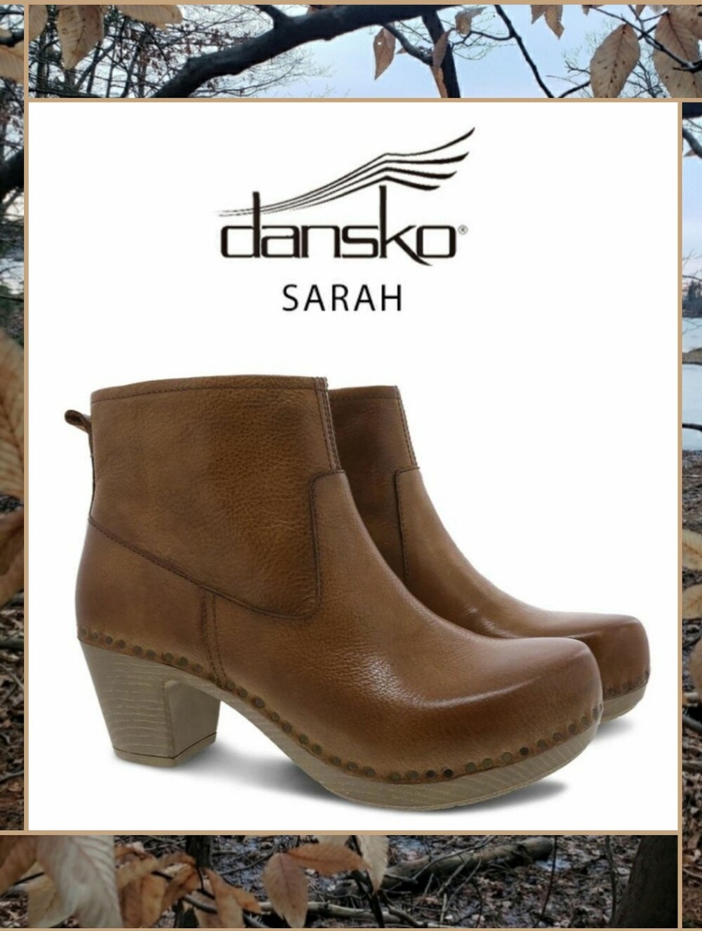 Dansko Sarah Clog Boot Ankle Bootie Heel Pump Zipper Honey Burnished Boho Gypsy - Picture 14 of 14
